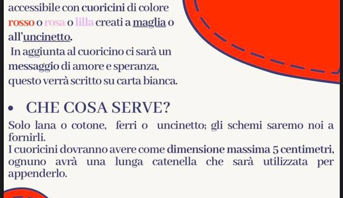 #ILVOLONTARIATONONSIFERMA  L’ASSOCIAZIONE BRUNA VECCHIETTI AVVIA IL PROGETTO  HEART BOMBING: #2000CUORITERNI