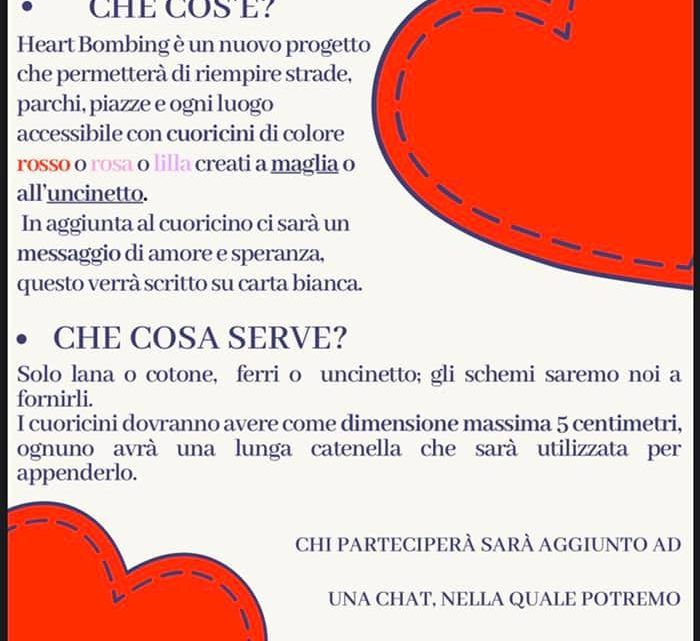 #ILVOLONTARIATONONSIFERMA  L’ASSOCIAZIONE BRUNA VECCHIETTI AVVIA IL PROGETTO  HEART BOMBING: #2000CUORITERNI