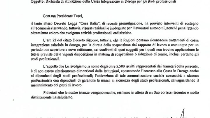 AVVOCATI E COMMERCIALISTI, REGIONE UMBRIA SI IMPEGNA A FINANZIARE LA CIGD