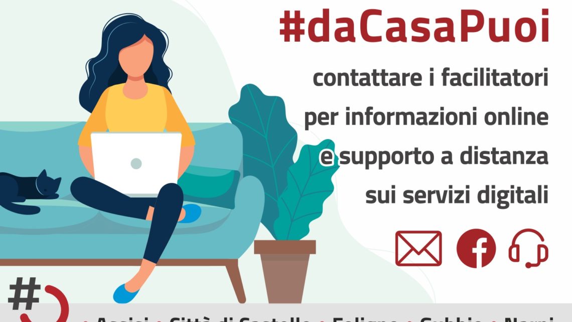 #DACASAPUOI: I DIGIPASS UMBRIA NON SI FERMANO  INFORMAZIONI ONLINE E ASSISTENZA A DISTANZA AGLI UTENTI SULL’UTILIZZO DEI SERVIZI DIGITALI