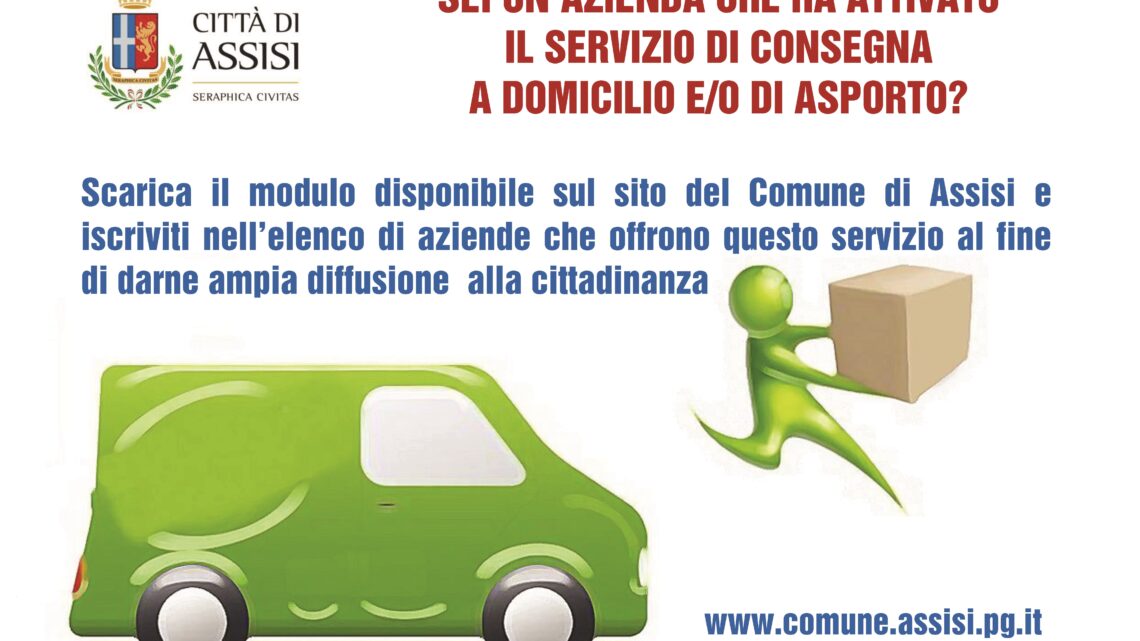 A DISPOSIZIONE UNO SPAZIO SUL SITO DEL COMUNE  PER GLI ESERCIZI COMMERCIALI  CHE EFFETTUANO LA CONSEGNA A DOMICILIO  O IL SERVIZIO DI ASPORTO  “UNA VETRINA VIRTUALE UTILE PER I CITTADINI”