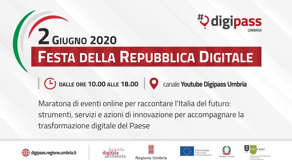 DIGIPASS DI ORVIETO PRENDE PARTE ALLA “FESTA DELLA REPUBBLICA DIGITALE” – MARTEDÌ 2 GIUGNO ORE 14:00