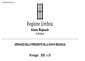 CORONAVIRUS: PRESIDENTE TESEI EMETTE ORDINANZA PER RIENTRI IN UMBRIA