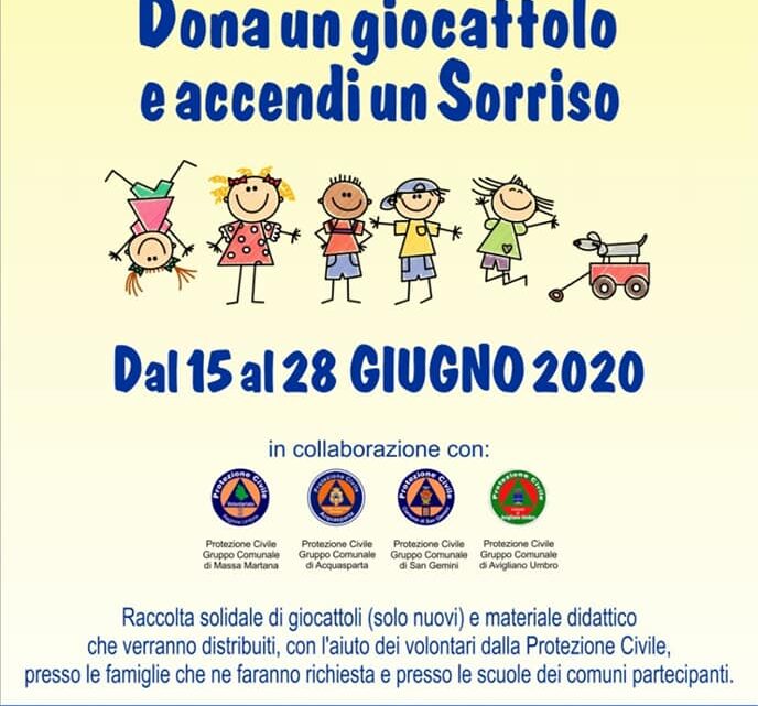 “DONA UN GIOCATTOLO E ACCENDI UN SORRISO”  UN PROGETTO PER I BAMBINI IN DIFFICOLTÀ
