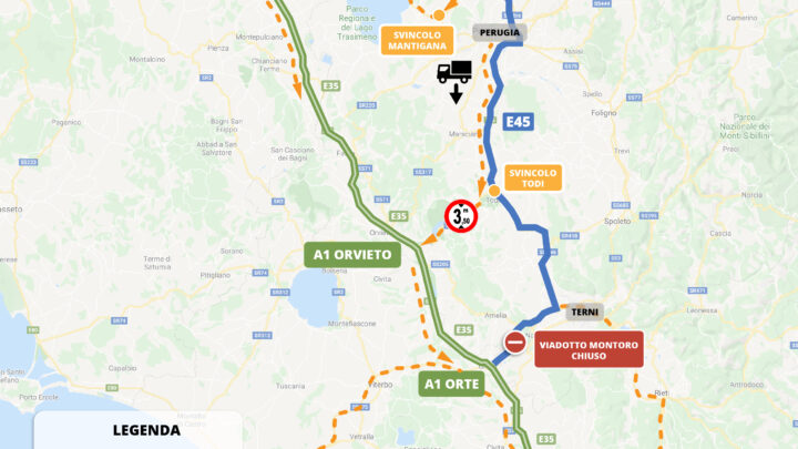 VIADOTTO MONTORO, ANAS: NUOVI PERCORSI ALTERNATIVI ALLA DIRETTRICE TERNI-ORTE PER I MEZZI PESANTI DI LUNGA PERCORRENZA