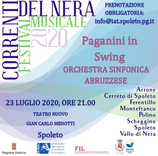‘PAGANINI IN SWING’, L’ORCHESTRA DELL’ISTITUZIONE SINFONICA ABRUZZESE AL TEATRO NUOVO GIAN CARLO MENOTTI