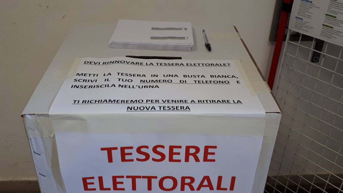 REFERENDUM 20 E 21 SETTEMBRE: MODALITÀ AGGIUNTIVA PER RINNOVO TESSERE ELETTORALI