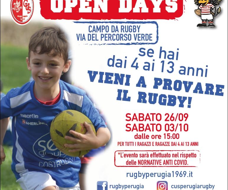 AAA CERCASI NUOVI TALENTI: AL RUGBY PERUGIA È TEMPO DI OPEN DAY