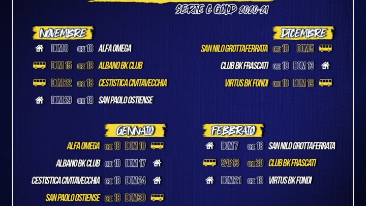 UFFICIALIZZATO IL CALENDARIO DELLA PROSSIMA STAGIONE DI SERIE C-GOLD