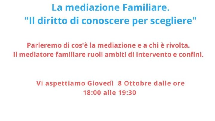 MEDIAZIONE FAMILIARE E PERCORSI PER RAGAZZI CON DISTURBI DELL’APPRENDIMENTO:  INCONTRI INFORMATIVI GRATUITI DELL’ASSOCIAZIONE SO.STARE