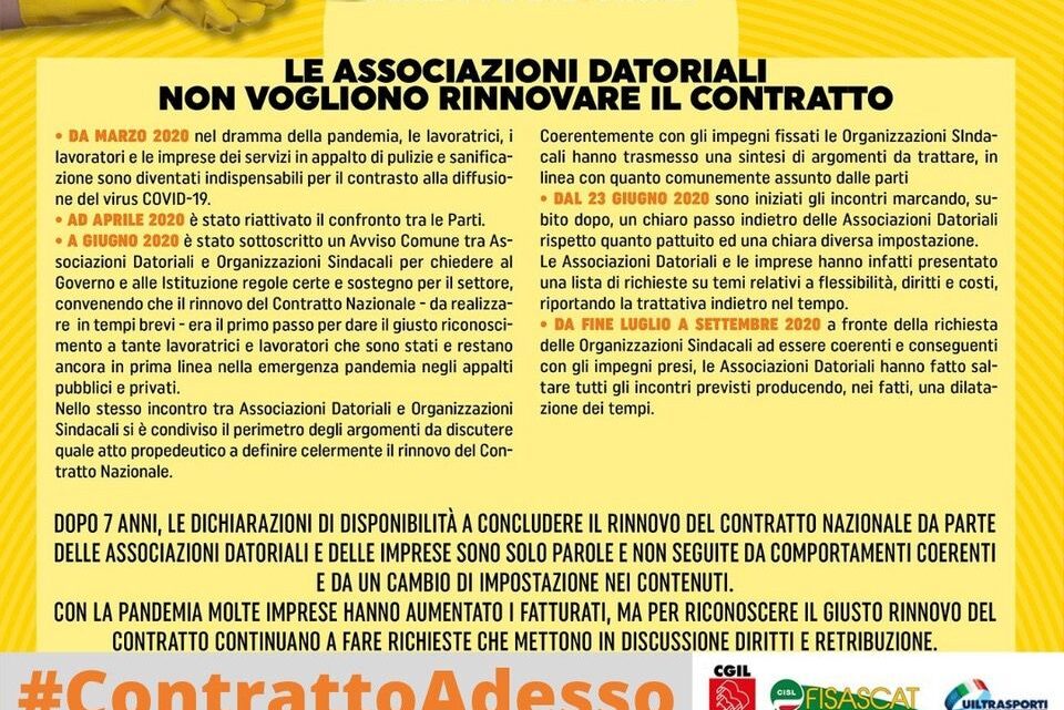 TERNI: GLI ESSENZIALI DELLE PULIZIA DOMANI PROTESTANO DAVANTI ALL’OSPEDALE: CONTRATTO SCADUTO DA 7 ANNI