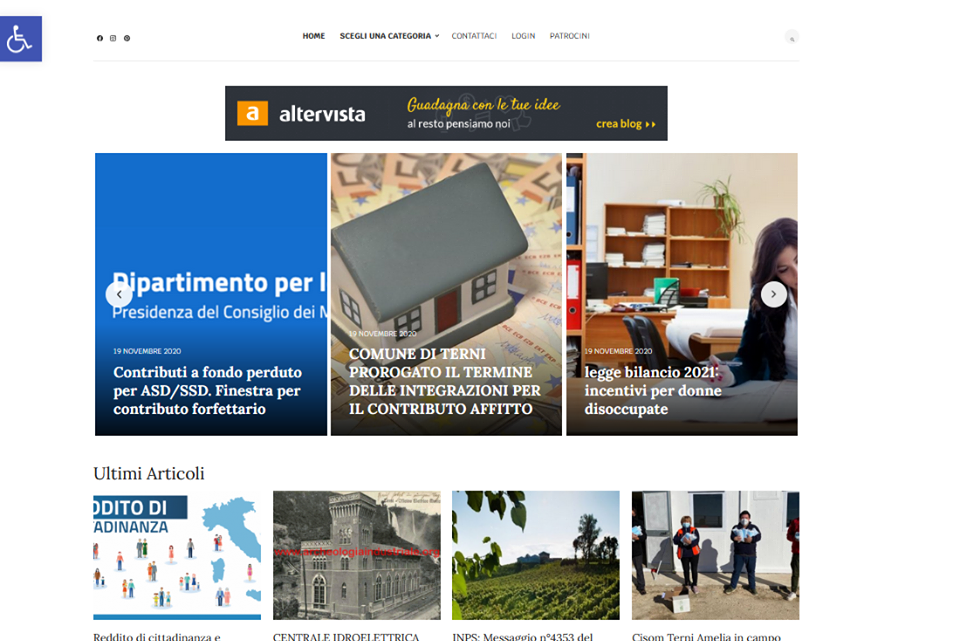 A TERNI VIA AL PROGETTO “PEOPLE ANSWER”, SITO ACCESSIBILE AI NON VEDENTI:  CONSULENZE LEGALI E FISCALI GRATUITE MA ANCHE VOLONTARIATO E DISABILITÀ