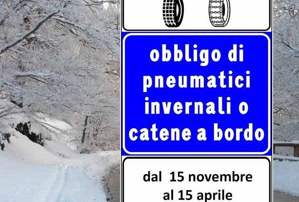 ORDINANZA PROVINCIA DI TERNI PER OBBLIGO DI TRANSITO SU STRADE REGIONALI E PROVINCIALI CON PNEUMATICI INVERNALI
