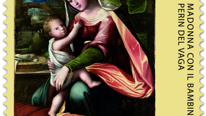 UN DIPINTO DELLA COLLEZIONE D’ARTE DELLA FONDAZIONE CASSA DI RISPARMIO  DI PERUGIA SUL FRANCOBOLLO RELIGIOSO DEL NATALE 2020