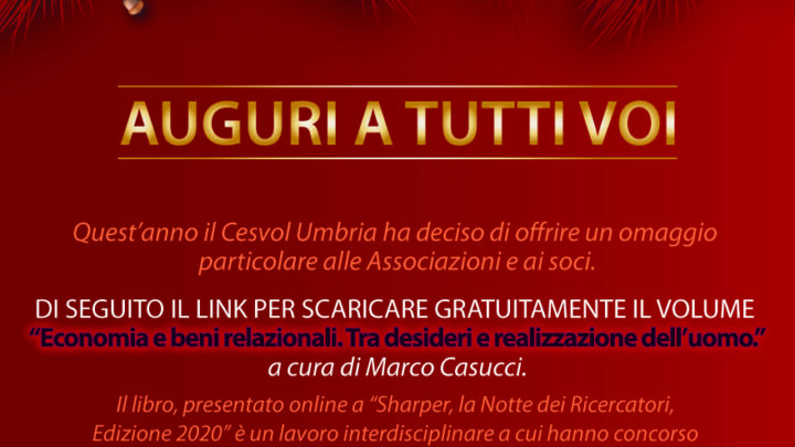  “ECONOMIA E BENI RELAZIONALI”:  IL CESVOL DONA UN LIBRO ALLE ASSOCIAZIONI UMBRE