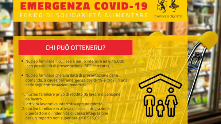 SI CONCLUDE LA 4^ FASE DI ASSEGNAZIONE BUONI SPESA PER EMERGENZA COVID. DAL 20 AGOSTO CESSANO LE ATTRIBUZIONI RELATIVE AL QUARTO DISCIPLINARE