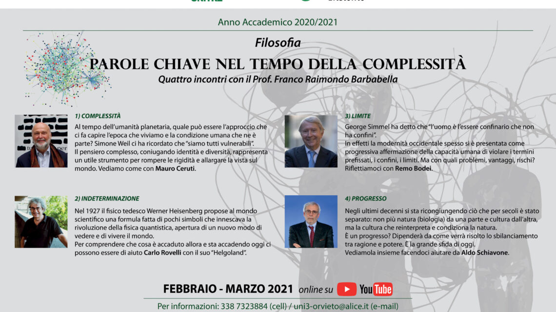 7^ EDIZIONE DEL PERCORSO DI FILOSOFIA PROMOSSO DA UNITRE ORVIETO SUL PROPRIO CANALE YOUTUBE