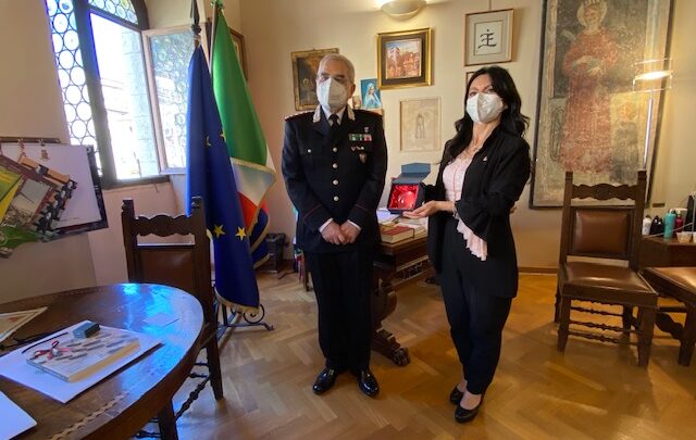 IL COMANDANTE UNITA’ FORESTALI, AMBIENTALI,  E AGROALIMENTARI DEI CARABINIERI ANTONIO PIETRO MARZO  IN VISITA IN COMUNE