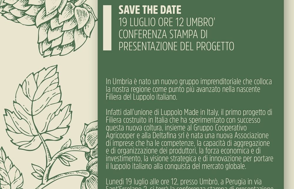 LA FILIERA DEL LUPPOLO ITALIANO HA TROVATO IL SUO CUORE: È L’UMBRIA!