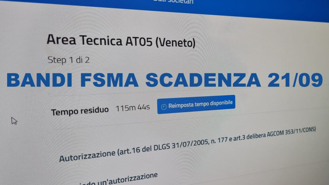 DTT. FSMA IN FIBRILLAZIONE A 4 GIORNI DAL TERMINE DELLE DOMANDE. IN ALCUNE AREE TECNICHE SPERANZE RIPOSTE SOLO NELLE FREQUENZE DI 2° LIVELLO