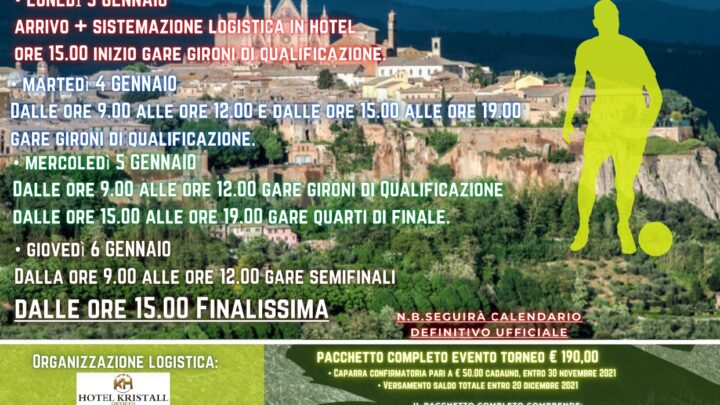 DAL 3 AL 6 GENNAIO ORVIETO OSPITA IL 1° TORNEO DI CALCIO “CITTÀ DI ORVIETO”, CATEGORIA GIOVANISSIMI (2007)