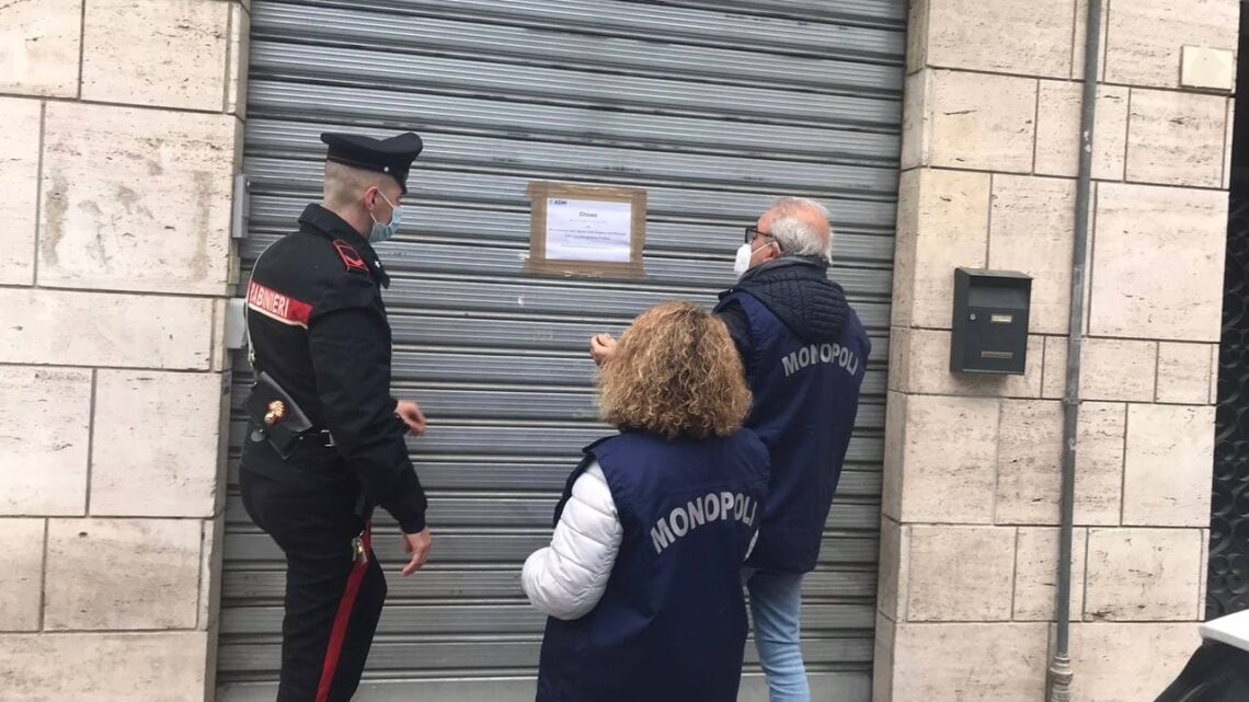 TERNI: ADM CHIUDE PER 15 GIORNI UNA SALA SCOMMESSE. PROVVEDIMENTO ESEGUITO CON I CARABINIERI