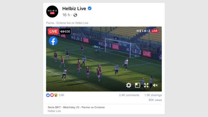 HELBIZ MEDIA PORTA LA SERIE B IN DIRETTA SU FACEBOOK