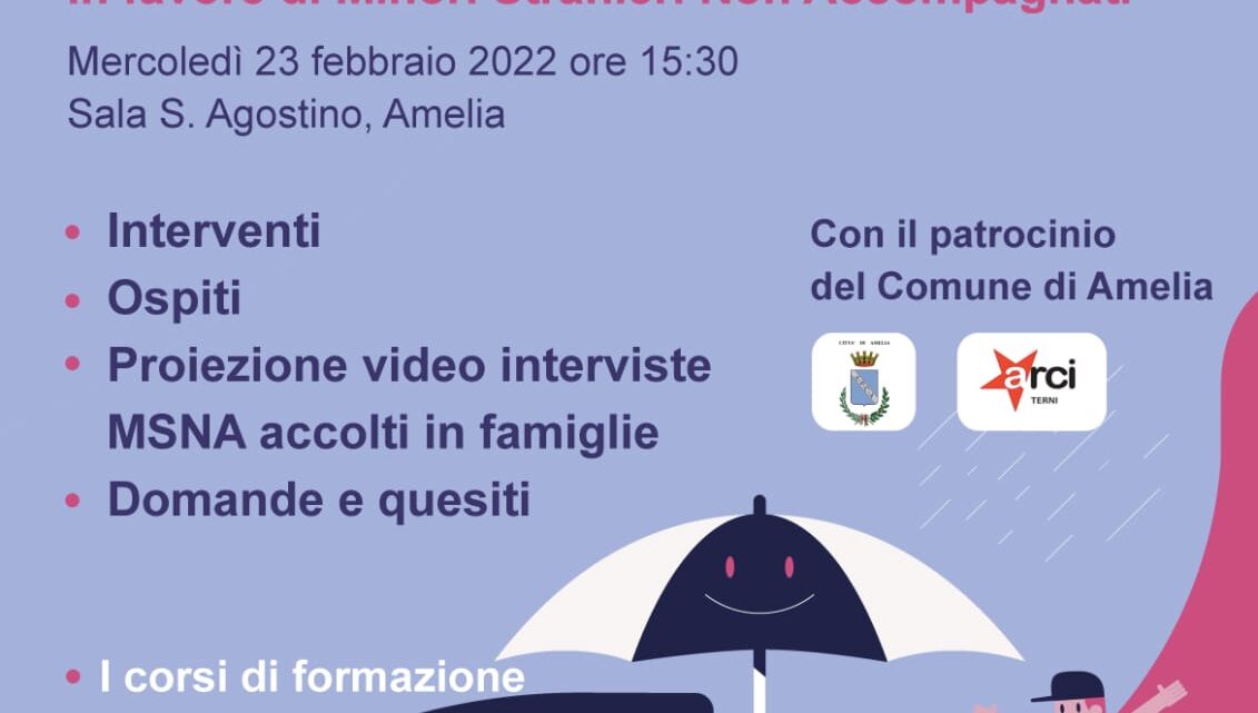 AFFIDO FAMILIARE IN FAVORE DI MINORI STRANIERI NON ACCOMPAGNATI:  AD AMELIA LA PRESENTAZIONE DEL PROGETTO UMBRIAFFIDO
