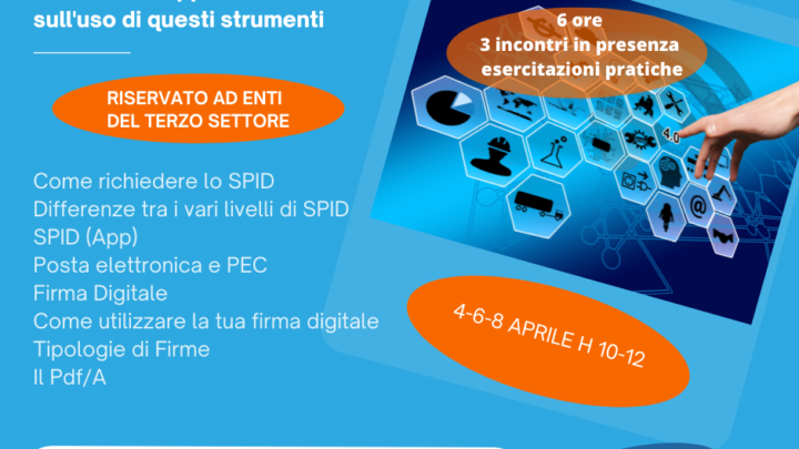 SPID, PEC E FIRMA DIGITALE:  CORSO GRATUITO DEL CESVOL PER GLI ENTI DEL TERZO SETTORE