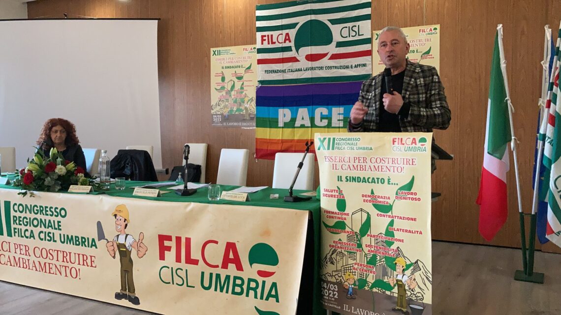 CONGRESSO FILCA CISL UMBRIA: “SUPERBONUS E PNRR PER LA RIPARTENZA”  BICCHIERARO CONFERMATO SEGRETARIO