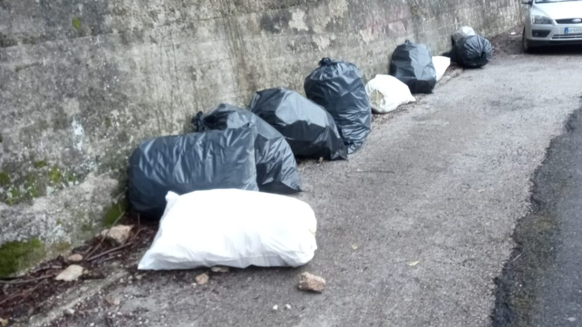 COMITATO VALSERRA; DECINE DI SACCHI DI RIFIUTI ABBANDONATI DA GIORNI FINISCONO IN MEZZO ALLA STRADA. LE ISTITUZIONI NON POSSONO LASCIARCI IN BALIA DI QUESTI CRIMINALI.