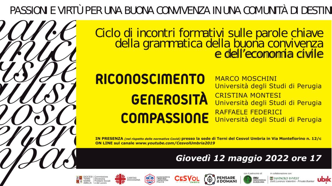 ECONOMIA CIVILE E BUONA CONVIVENZA:  AL CESVOL L’INCONTRO CON I DOCENTI MOSCHINI, MONTESI E FEDERICI