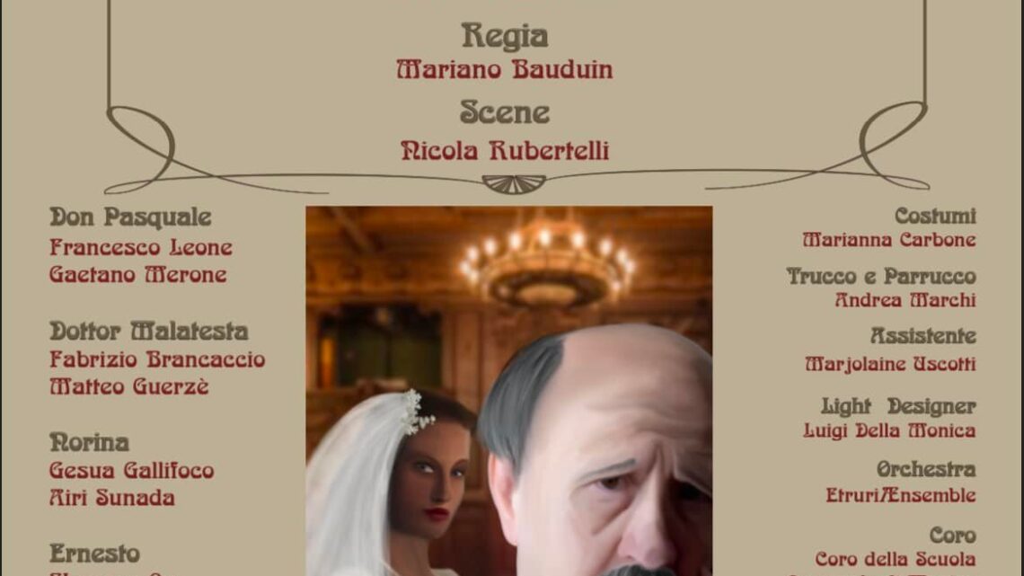 “DON PASQUALE” DI GAETANO DONIZETTI IN SCENA AL MANCINELLI DI ORVIETO. VENERDÌ 6 E DOMENICA 8 MAGGIO