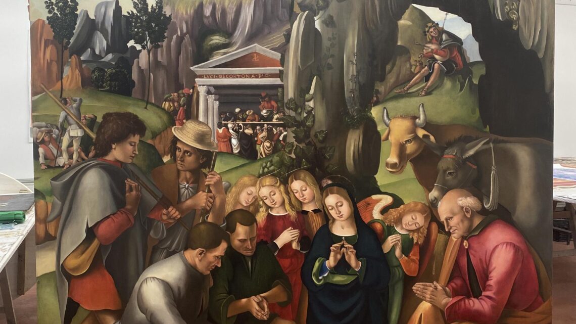 DOPO OLTRE DUE SECOLI UNA RIPRODUZIONE DE “L’ADORAZIONE DEI PASTORI” DI LUCA SIGNORELLI TORNA A CITTÀ DI CASTELLO NELLA CAPPELLA DELLA CHIESA DI SAN FRANCESCO NELLA SUA POSIZIONE ORIGINALE