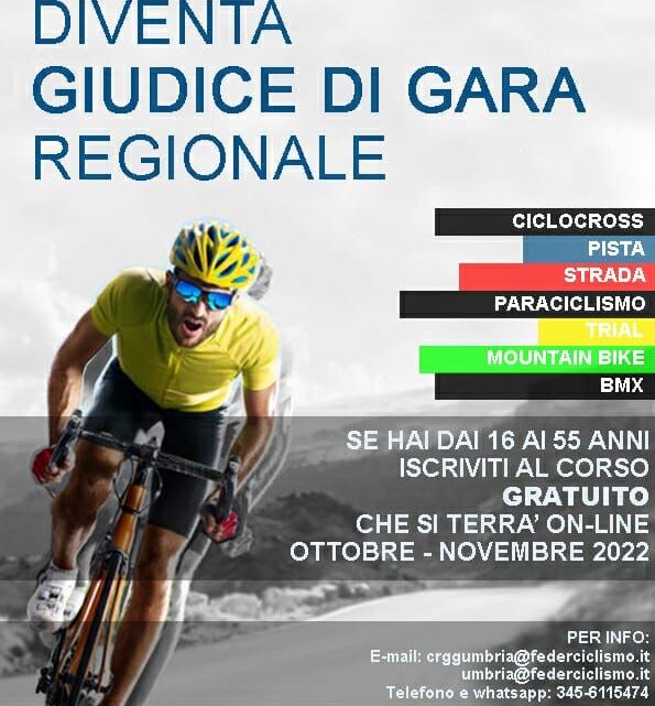 CORSO DI FORMAZIONE PER “GIUDICI DI GARA REGIONALI” DI CICLISMO