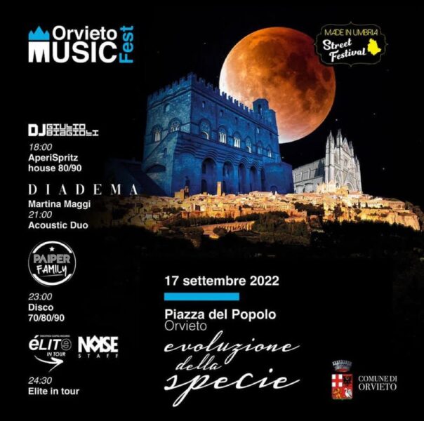 IN PIAZZA DEL POPOLO “ORVIETO MUSIC FEST – EVOLUZIONE DELLA SPECIE” SABATO 17 SETTEMBRE