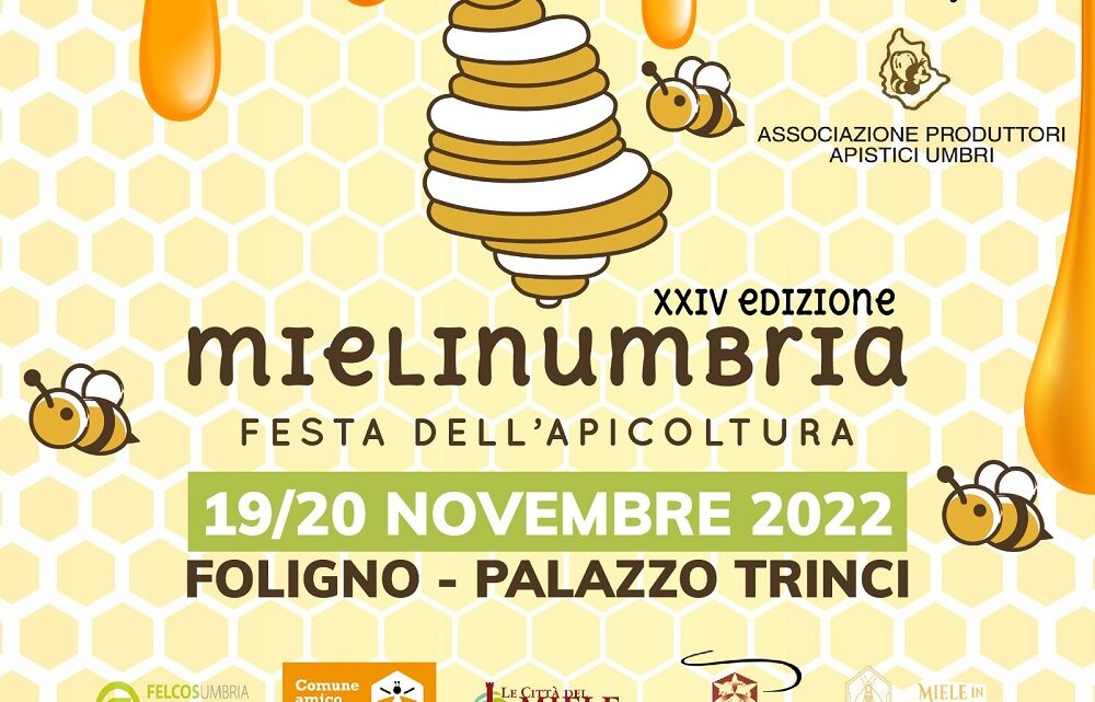 “MIELINUMBRIA”  19 E 20 NOVEMBRE, FOLIGNO (PALAZZO TRINCI)  APPUNTAMENTO CON LA “FESTA DELL’APICOLTURA”: MOSTRA MERCATO, CONVEGNI, SHOW COOKING,  LABORATORI PER BAMBINI, DEGUSTAZIONI CON ABBINAMENTI, VISITE GUIDATE