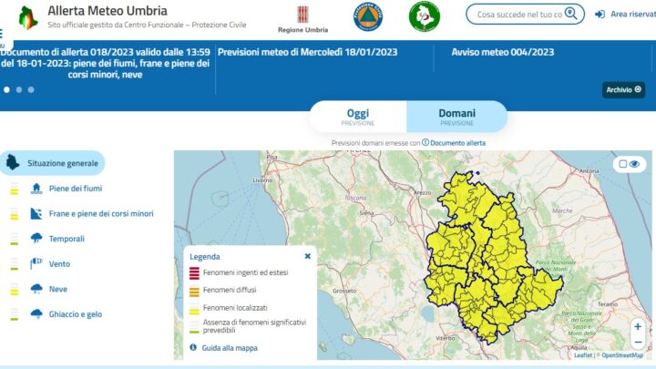 MALTEMPO, ASSESSORE MELASECCHE: AL MOMENTO NESSUNA SITUAZIONE DI PERICOLO PER LE PERSONE, MONITORAGGIO 24 ORE SU 24 E COORDINAMENTO CON I COMUNI