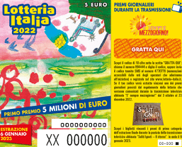LOTTERIA ITALIA 2022, UMBRIA: STACCATI OLTRE 120MILA BIGLIETTI, A TERNI +0,8%