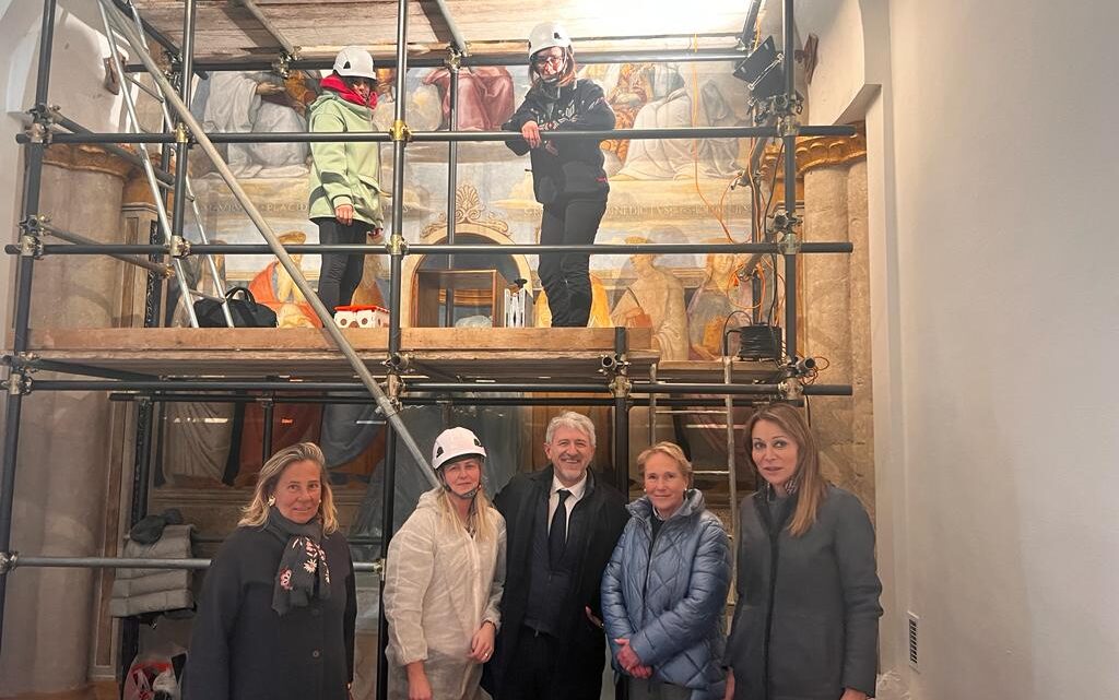 ASSESSORE AGABITI IN VISITA ALLA CHIESA DI SAN SEVERO A PERUGIA: “GRANDE LAVORO DEL LABORATORIO DI DIAGNOSTICA ANCHE SUL FRONTE DELLA PREVENZIONE DEL RISCHIO