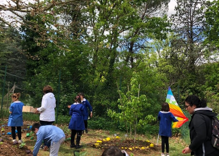 PARRANO, NUOVE PIANTE MESSE A DIMORA DAI BAMBINI E UNA BANDIERA DELLA PACE PER LA “FESTA DELLA TERRA”