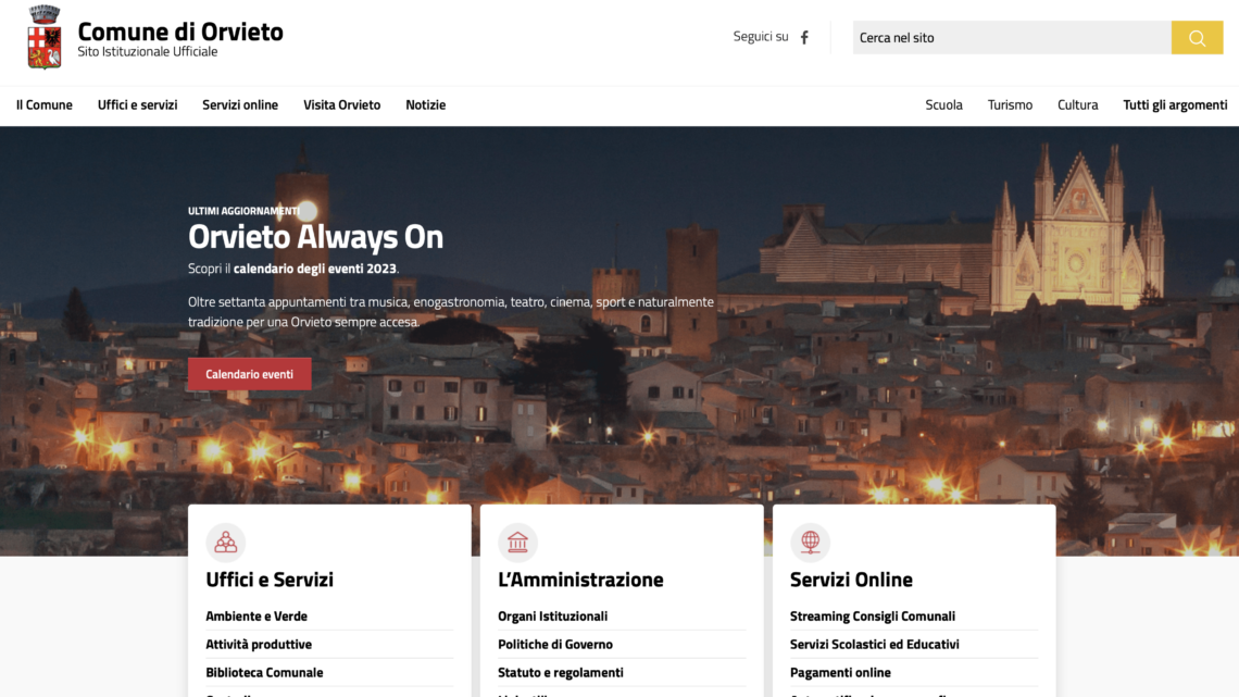 ON LINE IL NUOVO SITO WEB DEL COMUNE DI ORVIETO