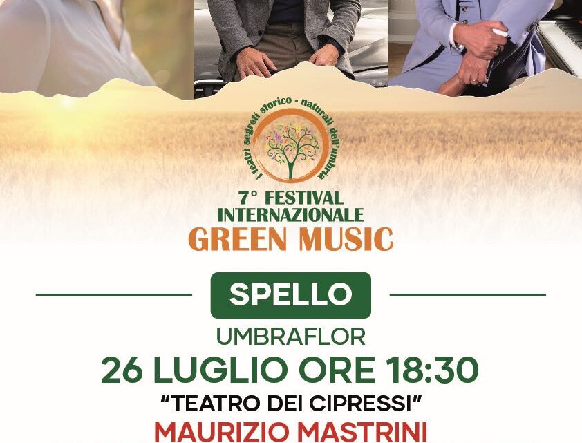 LA CORNICE DEL TEATRO DEI CIPRESSI ACCOGLIERÀ A SPELLO  IL RECITAL “BACI” DEL FESTIVAL INTERNAZIONALE GREEN MUSIC