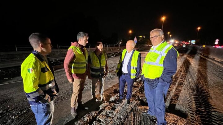 LAVORI SULLA E45 A PONTE SAN GIOVANNI, SOPRALLUOGO IN NOTTURNA DELL’ASSESSORE REGIONALE MELASECCHE