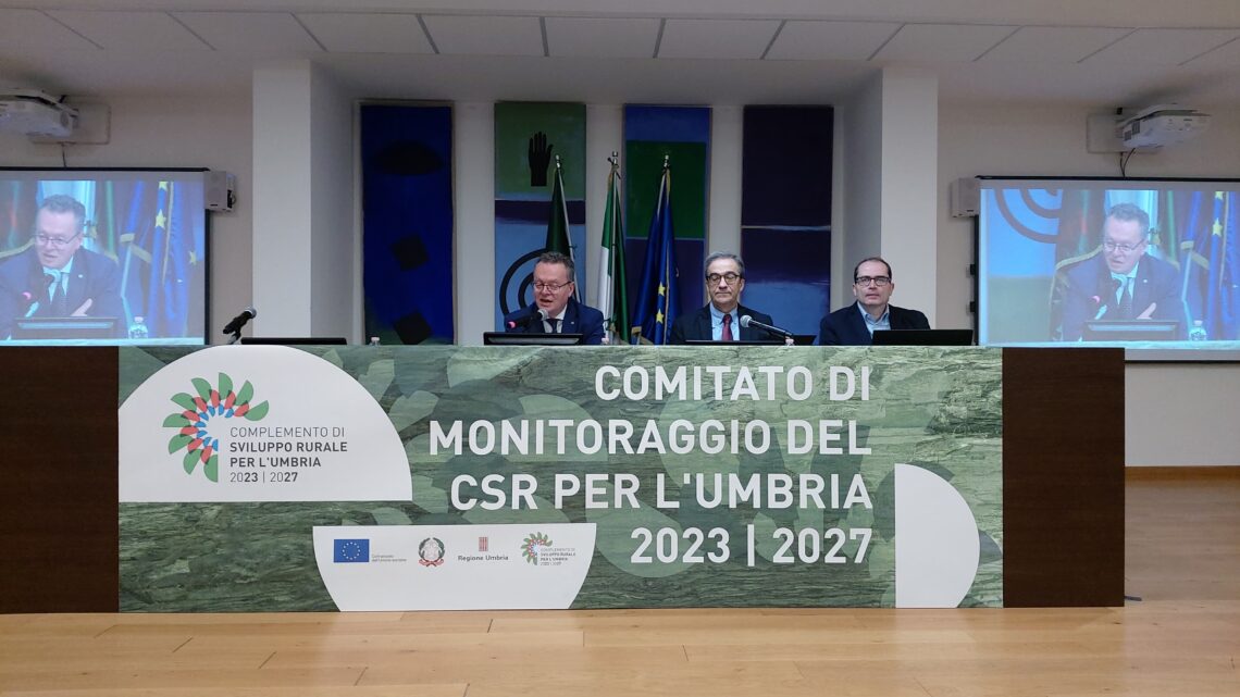 RIUNITO IL COMITATO DI MONITORAGGIO DEL COMPLEMENTO DI SVILUPPO RURALE (CSR) PER L’UMBRIA 2023-2027. DALLA DOTAZIONE FINANZIARIA DEL CSR UMBRIA CIRCA UN MILIONE DI EURO ALL’ANNO, A PARTIRE DAL 2024, QUALE CONTRIBUTO DI SOLIDARIETÀ ALLA REGIONE EMILIA-ROMAGNA COLPITA DAGLI EVENTI CALAMITOSI DEL MAGGIO 2023