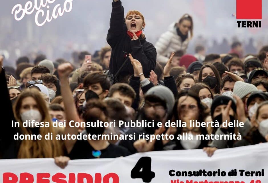 DIFENDIAMO I CONSULTORI E LA LIBERTÀ DELLE DONNE: DOMANI IL PRESIDIO DELLA CGIL A TERNI