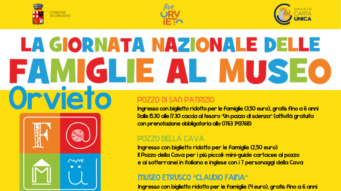 “GIORNATA DELLE FAMIGLIE AL MUSEO”, SETTE MONUMENTI E MUSEI COINVOLTI A ORVIETO