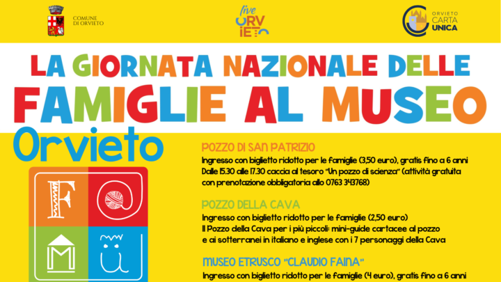 “GIORNATA DELLE FAMIGLIE AL MUSEO”, SETTE MONUMENTI E MUSEI COINVOLTI A ORVIETO