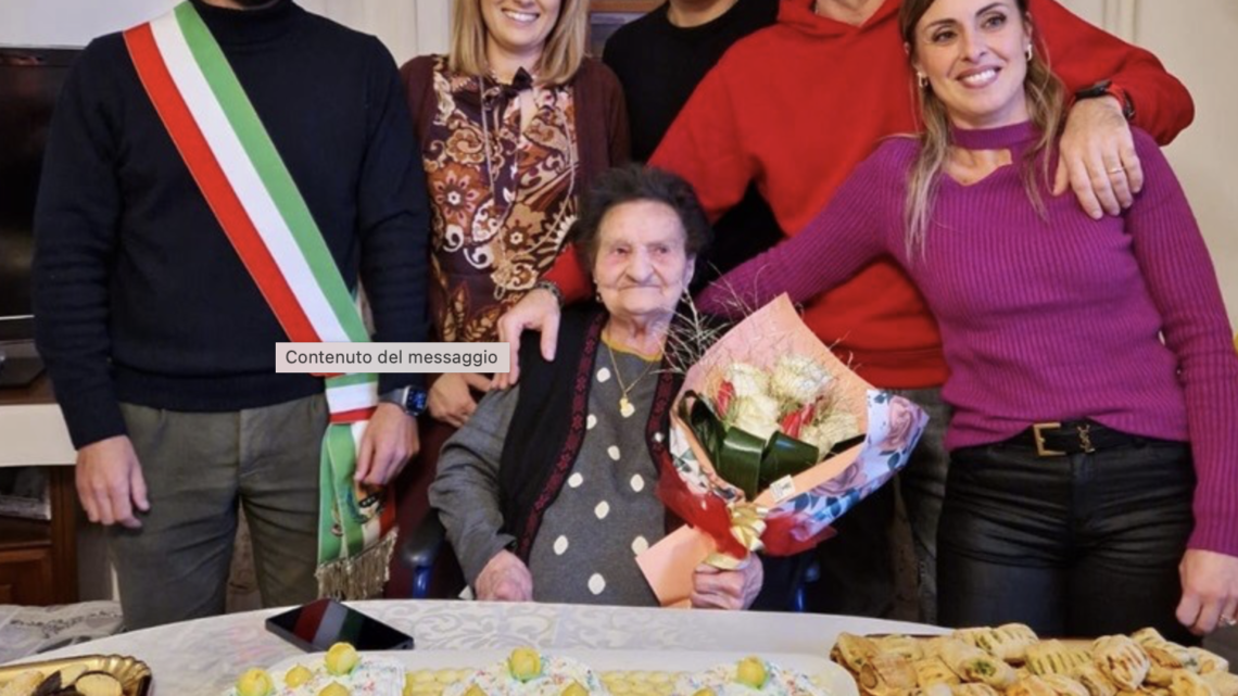 MONTECCHIO FESTEGGIA UN’ALTRA CENTENARIA: MARIA UMBRICO HA SPENTO LE SUE 100 CANDELINE