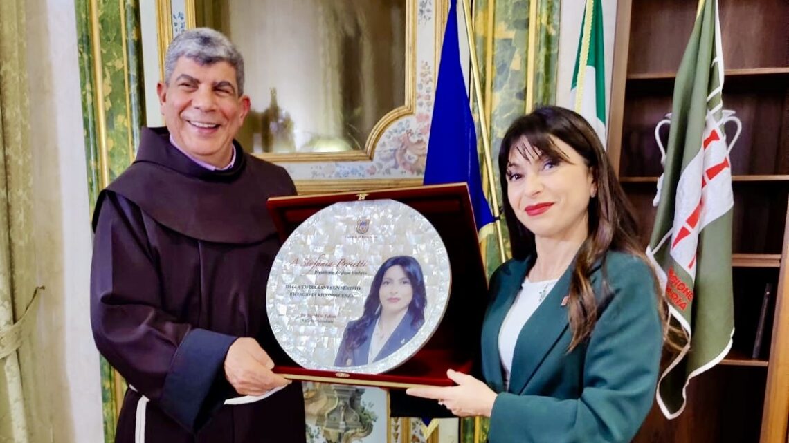 UMBRIA E TERRA SANTA: UN LEGAME DI PACE E SOLIDARIETÀ, LA PRESIDENTE PROIETTI ACCOGLIE PADRE IBRAHIM FALTAS A PALAZZO DONINI